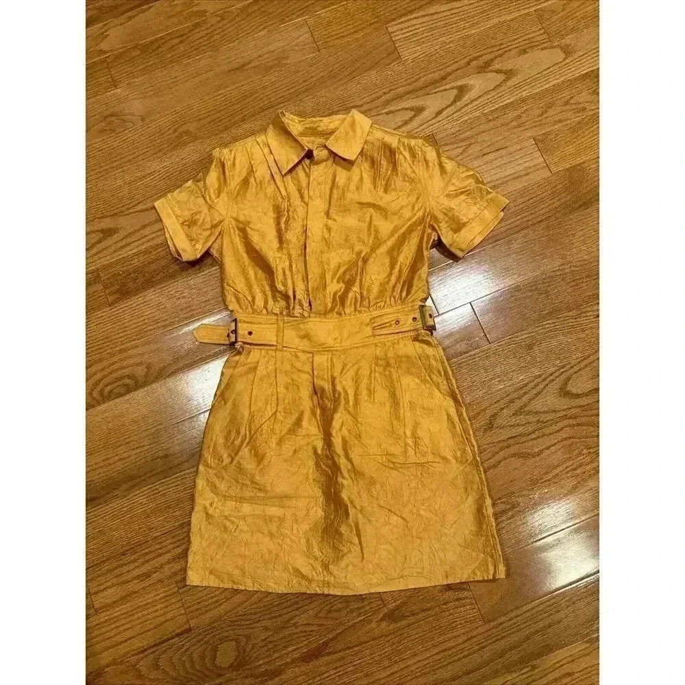 Calypso St Barth Rust Safari Belted Pockets Dress Small Office Vacation